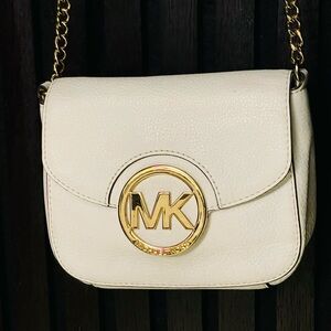 Micheal KORS white & gold Mini Crossbody Bag
